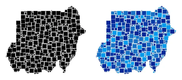 Mavi varyant ile nokta Sudan harita