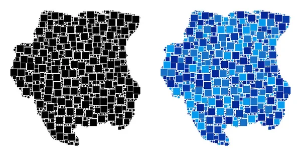 Mavi varyant ile nokta Surinam Haritası