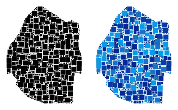 Mavi varyant ile noktalı Svaziland Haritası