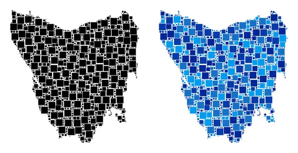 Blue Version ile noktalı Tazmanya Adası Haritası