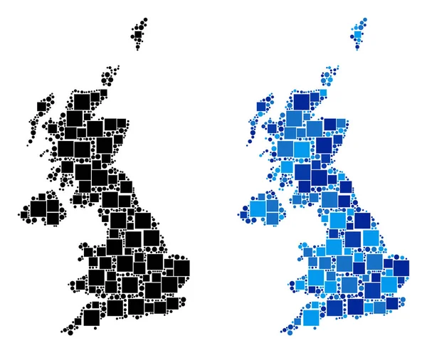 Mavi varyant ile noktalı İngiltere harita