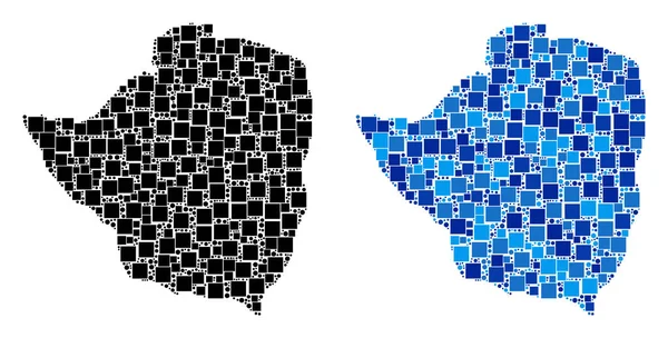 Mavi varyant ile nokta Zimbabve Haritası