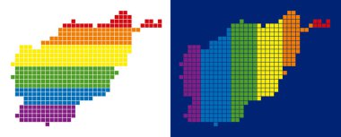 Afganistan harita noktalı spektrum piksel