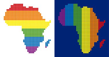 Afrika harita noktalı spektrum piksel