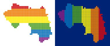 Afrika Gine harita noktalı spektrum piksel