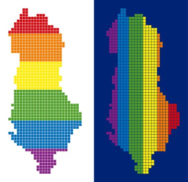 Arnavutluk Cumhuriyeti harita noktalı spektrum piksel