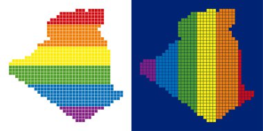 Cezayir harita noktalı spektrum piksel