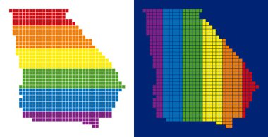 Amerikan devlet Gürcistan harita noktalı spektrum piksel