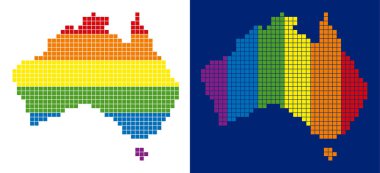 Avustralya harita noktalı spektrum piksel