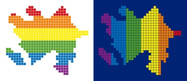 Azerbaycan harita noktalı spektrum piksel