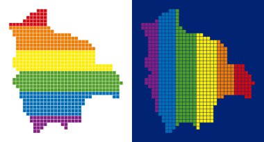 Bolivya Haritası noktalı spektrum piksel