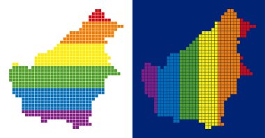 Spektrum piksel Borneo Adası harita noktalı