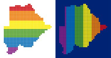 Botsvana Haritası noktalı spektrum piksel