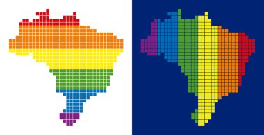 Brezilya harita noktalı spektrum piksel