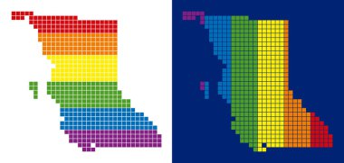 British Columbia eyaletinde harita noktalı spektrum piksel