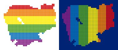Kamboçya Haritası noktalı spektrum piksel
