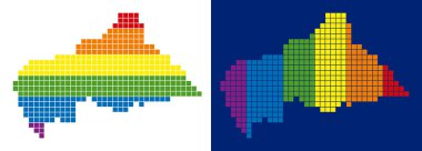 Orta Afrika Cumhuriyeti harita spektrum piksel noktalı