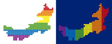 Çin İç Moğolistan haritası spektrum piksel noktalı