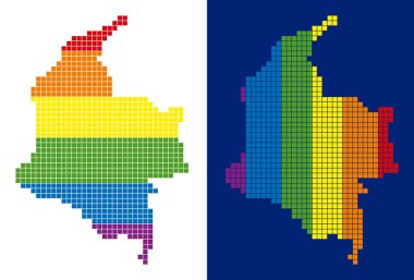 Kolombiya Haritası noktalı spektrum piksel
