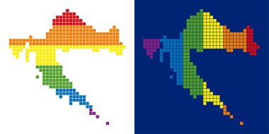 Hırvatistan haritası noktalı spektrum piksel