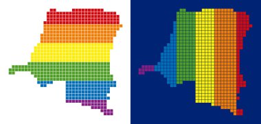 Demokratik Cumhuriyeti Kongo Haritası noktalı spektrum piksel