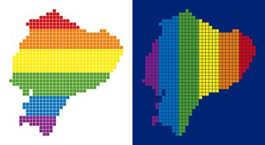Ekvator harita noktalı spektrum piksel