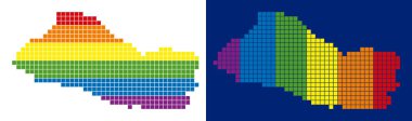 Spektrum piksel noktalı El Salvador Haritası