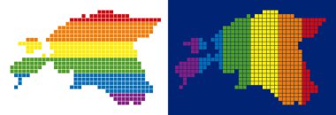 Estonya Haritası noktalı spektrum piksel