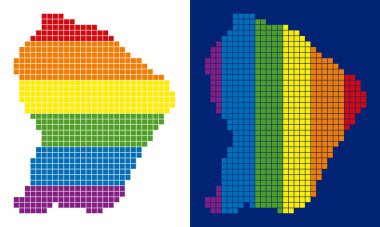 Fransız Guyanası harita spektrum piksel noktalı