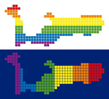 Grand Cayman Adaları'ndaki harita noktalı spektrum piksel