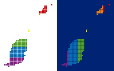 Grenada harita noktalı spektrum piksel