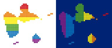 Guadeloupe harita noktalı spektrum piksel