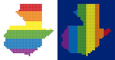 Guatemala Haritası noktalı spektrum piksel