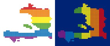 Haiti harita noktalı spektrum piksel