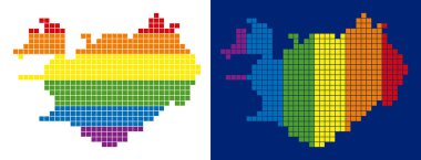 İzlanda harita noktalı spektrum piksel