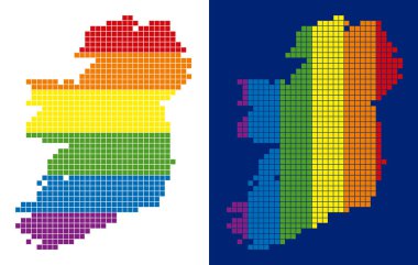 Spektrum piksel İrlanda Adası harita noktalı