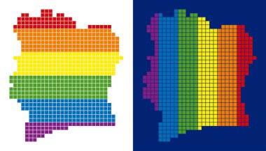 Spektrum piksel noktalı Fildişi Sahili haritası