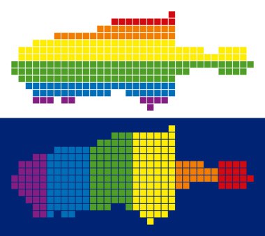 Kanguru Adası harita spektrum piksel noktalı