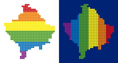 Spektrum piksel Kosova harita noktalı