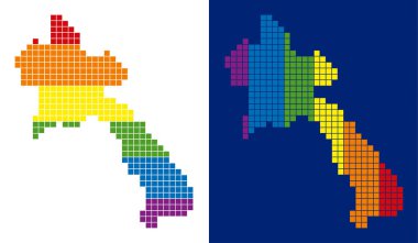 Laos Haritası noktalı spektrum piksel