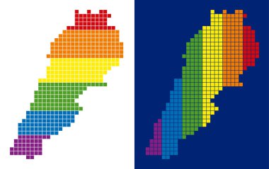 Lübnan harita noktalı spektrum piksel