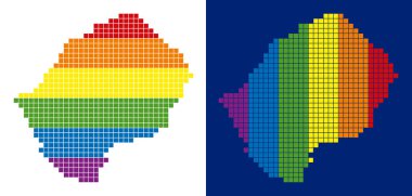 Lesoto Haritası noktalı spektrum piksel