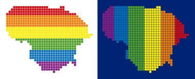 Litvanya Haritası noktalı spektrum piksel