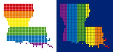 Louisiana Devlet harita noktalı spektrum piksel
