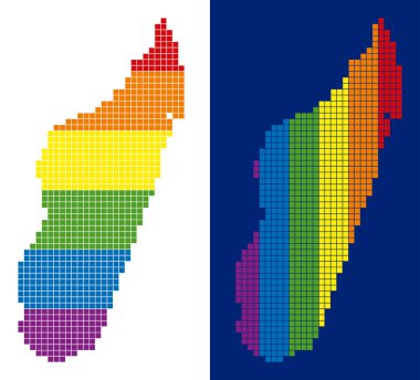 Spektrum piksel Madagaskar Adası harita noktalı
