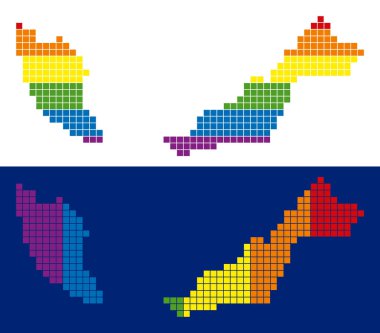 Malezya harita noktalı spektrum piksel