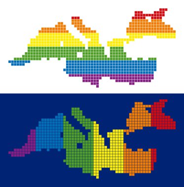 Spektrum piksel Akdeniz harita noktalı