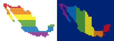 Meksika harita noktalı spektrum piksel