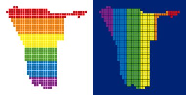 Namibya Haritası noktalı spektrum piksel