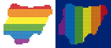 Nijerya harita noktalı spektrum piksel
